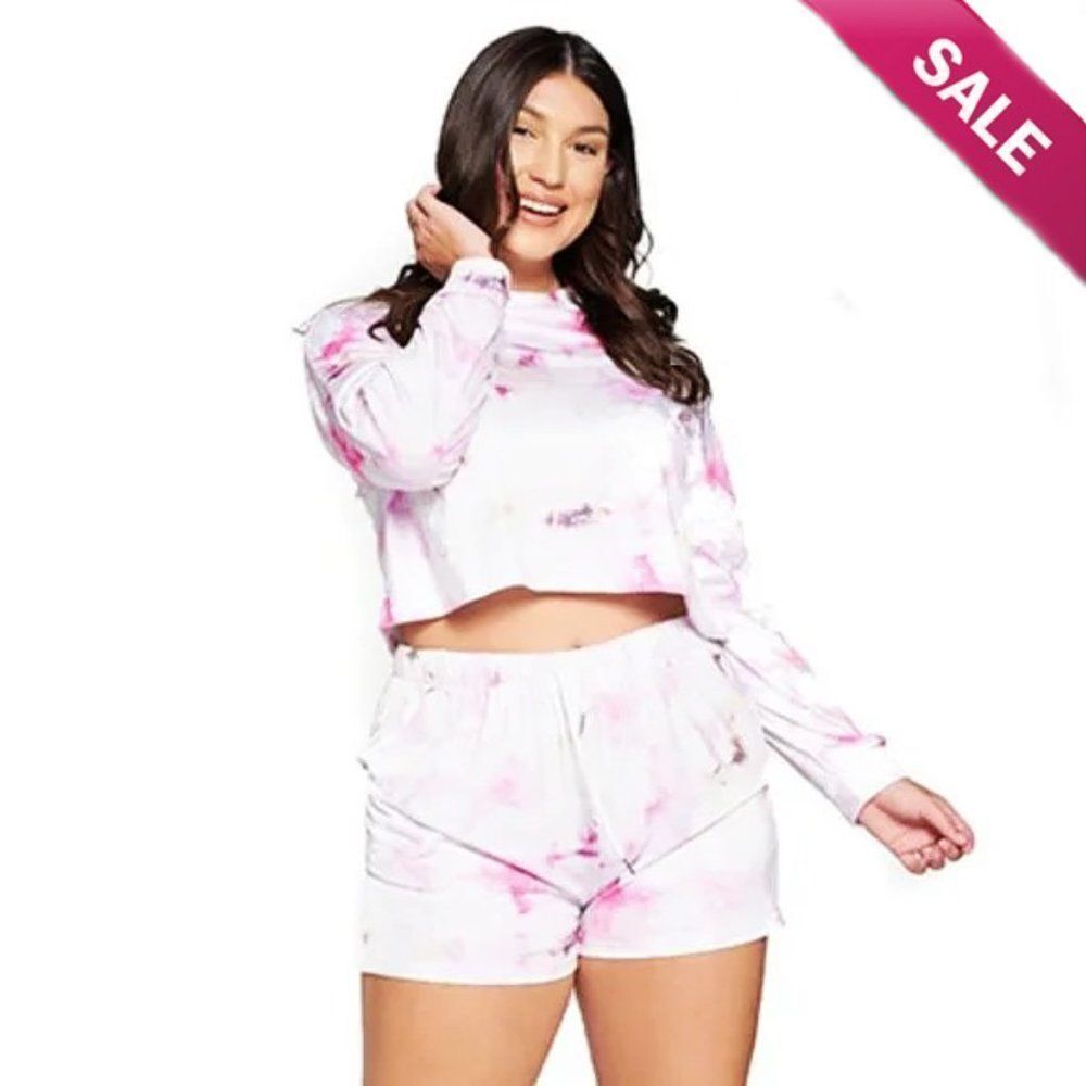 ALMOST SOLD OUT Purple Tie Dye Shorts Set 1X NWT